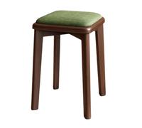 Tabourets de bar en bois, tabourets empilables, tabourets bas, chaises, chaise de petit-déjeuner portable avec assise rembourrée, tabourets empilables for la cuisine et la salle à manger(Groen)