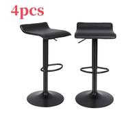Tabourets de bar en cuir noir - MaestroHa - Lot de 4 - Réglables en hauteur