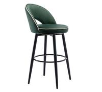 Tabourets de Bar en Cuir piving Modernes à 360 ° PU - chaises de Cuisine rembourrées élégantes avec des Jambes en Acier et Un Repose-Pieds pour Bars, Restaurants, Salons et comptoirs (Orange Kaki)