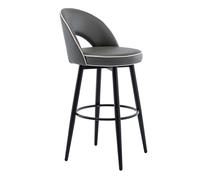 Tabourets de Bar en Cuir piving Modernes à 360 ° PU - chaises de Cuisine rembourrées élégantes avec des Jambes en Acier et Un Repose-Pieds pour Bars, Restaurants, Salons et comptoirs (Orange Kaki)