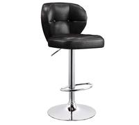 Tabourets De Bar en Cuir Pivotants Modernes Chaise De Bar Réglables pour Îlot De Cuisine avec Dossier Et sans Accoudoirs Chaise Haute Cuisine Rembourrés pour Le Petit-déjeuner(Nero,B)