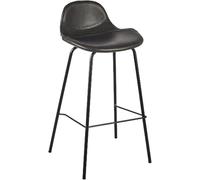 Tabourets de Bar en Cuir PU, chaises de Bar Modernes à Hauteur de comptoir avec Dossier, Pieds en métal et Repose-Pieds, chaises de Cuisine pour pub, café ou Bar. (Gray-1ps)