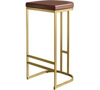 Tabourets de Bar en Cuir PU, chaises de tabourets de Hauteur de Bar, Cadre en Bois, arrière Repose-Pied, comptoir de Cuisine, Tabouret de Bar de Salle à Manger (brun-1ps, 61 cm)