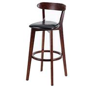 Tabourets de Bar en Cuir PU, chaises de tabourets de Hauteur de Bar Modernes, Cadre en Bois, Assemblage Facile, arrière Repose-Pieds, comptoir de Cuisine, Tabouret de Bar à Manger (noirs-1ps, 71 cm /