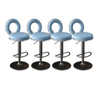 Tabourets de Bar en Cuir PU Ensemble de 4 tabourets de Bar de comptoir pivotant avec des chaises réglables arrière tabourets pour îlots de Cuisine pour la Maison de Salle à Manger au Bar Bleu