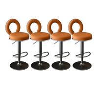 Tabourets de Bar en Cuir PU Ensemble de 4 tabourets de Bar de comptoir pivotant avec des chaises réglables arrière tabourets pour îlots de Cuisine pour la Maison de Salle à Manger au Bar Bleu