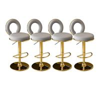 Tabourets de Bar en Cuir PU Ensemble de 4 tabourets de Bar de comptoir pivotant avec des chaises réglables arrière tabourets pour îlots de Cuisine pour la Maison de Salle à Manger au Bar Bleu