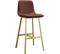 Tabourets de Bar en Cuir PU, Petits-Tools de Bar à tabourets de comptoir chaises de Bar pour Le Salon de pub de l'îlot de Cuisine, capacité de 330 Livres, Repose-Pieds (Brown-1PS, 75 cm / 30