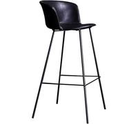 Tabourets de Bar en Cuir PU, Petits-Tools de Bar à tabourets de comptoir pour comptoir chaises pour Le Salon de pub de l'îlot de Cuisine, capacité de 330 Livres, Repose-Pieds (Black-1PS, 75 cm)