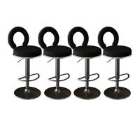 Tabourets de Bar en Cuir PU Set de 4 tabourets de Bar de comptoir pivotant avec des chaises réglables arrière tabourets pour îlots de Cuisine pour la Maison de Salle à Manger au Bar Bleu intéressant