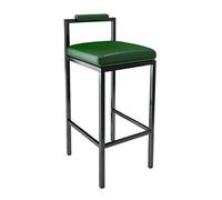Tabourets de bar en métal avec dossier et repose-pieds en cuir synthétique pour îlot de cuisine et salle à manger Hauteur d'assise 75 cm Design élégant Vert