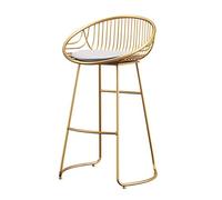 Tabourets de bar en métal doré avec dossier, chaises de salle à manger rondes rembourrées pour cuisine et pub, charge maximale de 200 kg, mobilier de bar élégant pour café et maison