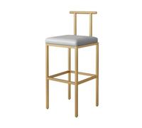 Tabourets de Bar en Or Gris 65 cm 1 pc, PU en Cuir comptoir Hauteur tabourets en métal en métal avec Les chaises d'îlot de Cuisine arrière pour Bar/Salle à Manger/café, Gris (Hauteur Grise 65