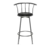 Tabourets de bar en similicuir - CLARENCE - Lot de 2 - Noir - 40x40x99 cm - Hauteur du siège 75 cm - Capacité 110 kg