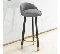 Tabourets de bar en tissu de lin avec dossier - Chaises de comptoir hautes avec repose-pieds en métal pour îles de cuisine et bars à domicile - Ensemble de chaises de salle à manger