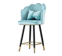 Tabourets de bar en velours avec dossier et repose-pieds, chaises de comptoir de cuisine hautes pour île, pub, café