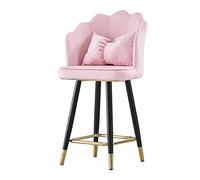 Tabourets de bar en velours avec dossier et repose-pieds, chaises de comptoir de cuisine hautes pour île, pub, café