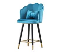Tabourets de bar en velours avec dossier et repose-pieds, chaises de comptoir de cuisine hautes pour île, pub, café