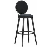 Tabourets de bar en velours avec dossier rond et repose-pieds - Chaises de bar confortables pour la maison, la salle à manger et l'îlot de cuisine, supporte 136 kg