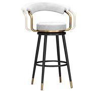 Tabourets de Bar en Velours, comptoir Hauteur 360 degrés chaises de Bar pivotant avec Dos Repose-Pieds, Cuisine de Cuisine de pub à la Maison chaises de Bar à barreaux, 300 LB Blancs, 65 cm