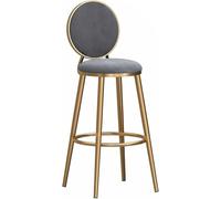 Tabourets de Bar en Velours, Hauteur comptoir, Pieds en métal, chaises de Bar pour îlot de Cuisine, Salle à Manger ou pub