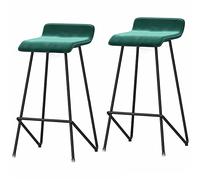 Tabourets de Bar en Velours, tabourets de Bar de Hauteur comptoir avec Pieds en métal et Repose-Pieds, chaises de Bar rembourrées de 66/76 cm, chaises Hautes pour îlot de Cuisine ou Salle à