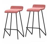 Tabourets de Bar en Velours, tabourets de Bar de Hauteur comptoir avec Pieds en métal et Repose-Pieds, chaises de Bar rembourrées de 66/76 cm, chaises Hautes pour îlot de Cuisine ou Salle à