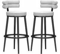 Tabourets de bar en velours, tabourets hauts de comptoir avec dossier, tabouret de bar de 330 livres pour îlot de cuisine, tabouret de pub rembourré avec repose-pieds, chaises de salle à manger pour