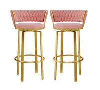 Tabourets de Bar Ensemble de 1/2/3/4, tabourets de Bar à Hauteur de comptoir, tabourets de Bar, tabourets de Bar de 75 cm de Haut avec Dos, tabourets de comptoir de Cuisine tabourets en Velours pour