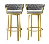 Tabourets de bar ensemble de 1 tabourets de bar de comptoir, 360 ° Tools de bar pivotants avec dos tissé, siè rond en velours, jambes en métal noir, tabourets de comptoir tabourets îles pour cuisinier