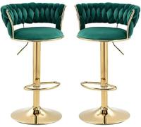 Tabourets De Bar Ensemble De 2 Chaises De Bar Tabourets De Salle à Manger pour Le Petit-déjeuner pour Le Comptoir De Cuisine Tabourets De Bar Ensemble De 2 Pièces E, Green, Set of 2