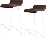 Tabourets de Bar Ensemble de 2 chaises de tabourets de Tabouret de Bar en Cuir PU avec Dos Repose-Pied, tabourets Hauts pour Le café de café de pub Island de Cuisine (B, 65 cm)