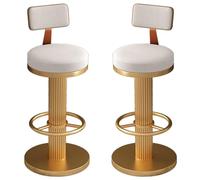 Tabourets de Bar Ensemble de 2, Tabouret Haut pivotant avec dossiers en Velours, chaises de comptoir relevables réglables, tabourets d’îlot Confortables, Base Ronde, supporte Jusqu’à 550 LB
