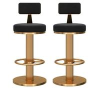 Tabourets de Bar Ensemble de 2, Tabouret Haut pivotant avec dossiers en Velours, chaises de comptoir relevables réglables, tabourets d’îlot Confortables, Base Ronde, supporte Jusqu’à 550 LB