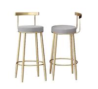 Tabourets de Bar Ensemble de 2, tabourets de Bar avec arrière Repose-Pied, chaises de tabourets de Hauteur de Bar sans Bras, Gris ()