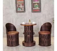 Tabourets de bar et table en fer, tabourets ronds en métal vieilli pour pub, ensemble de bistrot industriel pour café, mobilier rétro pour dessert