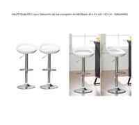 Tabourets de bar européen minimaliste en ABS Blanc - DINGXIANG - Lot de 2 - Réglable en hauteur