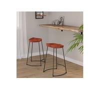 Tabourets de bar Gavin lot de 2 45x40x63cm bois massif manguier
