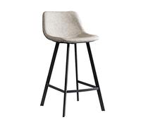 Tabourets de Bar Hauteur de siè 25/29 Pouces chaises de Bar en Cuir avec Tabouret de comptoir en Acier arrière pour comptoir de Cuisine Salle à Manger (65 cm Blanc)