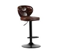 Tabourets de bar hauts Chaise de bar relevable de style nordique (63-83 cm) Chaise de bar moderne minimaliste en cuir synthétique avec tabouret haut rotatif Tabouret de bar de comptoir de cuisine