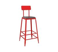 Tabourets de bar hauts pour îlot de cuisine, table de bar carrée colorée en fer avec chaises de balcon, parfaits pour les magasins de thé au lait, tabourets de grande taille, chaises hautes rouges