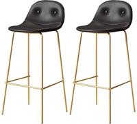 Tabourets de Bar Hauts, Style Moderne, en Similicuir, supportent jusqu'à 136 kg, Hauteur 66/76 cm, Parfaits for la Cuisine, Le Bar ou la Salle à Manger.(Black-2ps,65cm)