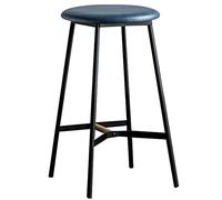 Tabourets de bar industriels à dossier haut pour pub et café, cadre en fer, hauteur 66,2 cm, capacité de 136,1 kg, finition bleue élégante, 65 cm