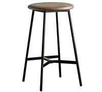 Tabourets de bar industriels, chaises de comptoir de cuisine, sièges de pub, 66/76,2 cm de haut, structure en fer, capacité de 136,1 kg, finition marron pour cafés et bars - Élégant et