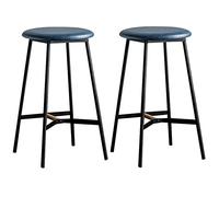Tabourets de bar industriels de 66/76,2 cm de haut, structure en fer, capacité de 136,1 kg, idéal pour les cafés, pubs et îles à domicile - Bleu (75 cm)