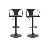 Tabourets de bar industriels réglables noirs (lot de 2) BECKETT