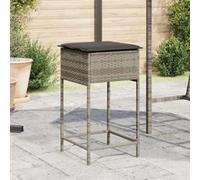 Vidaxl Tabourets De Bar Jardin Coussins Lot De 2 Gris Résine Tressée