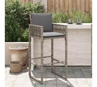Tabourets de bar jardin coussins lot de 2 marron résine tressée vidaXL