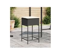 Vidaxl Tabourets De Bar Jardin Coussins Lot De 2 Noir Résine Tressée