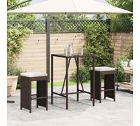 Tabourets de bar jardin coussins lot de 2 noir résine tressée tabouret vidaXL